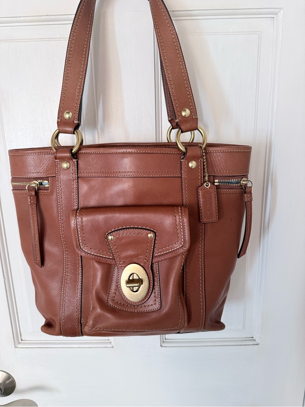 Vintage Coach Turnlock Pocket Tote